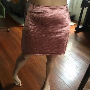NWT Express plush pink metallic skirt